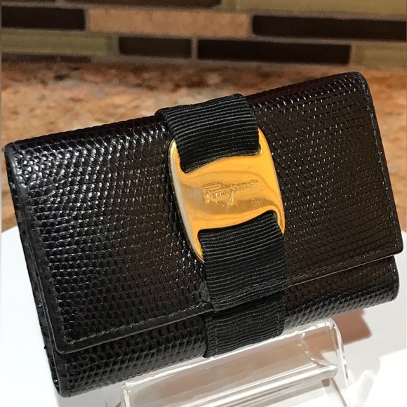 Salvatore Ferragamo 6-Key Holder Vara Ribbon Leather Case ππ₯π€ - Picture 3 of 17
